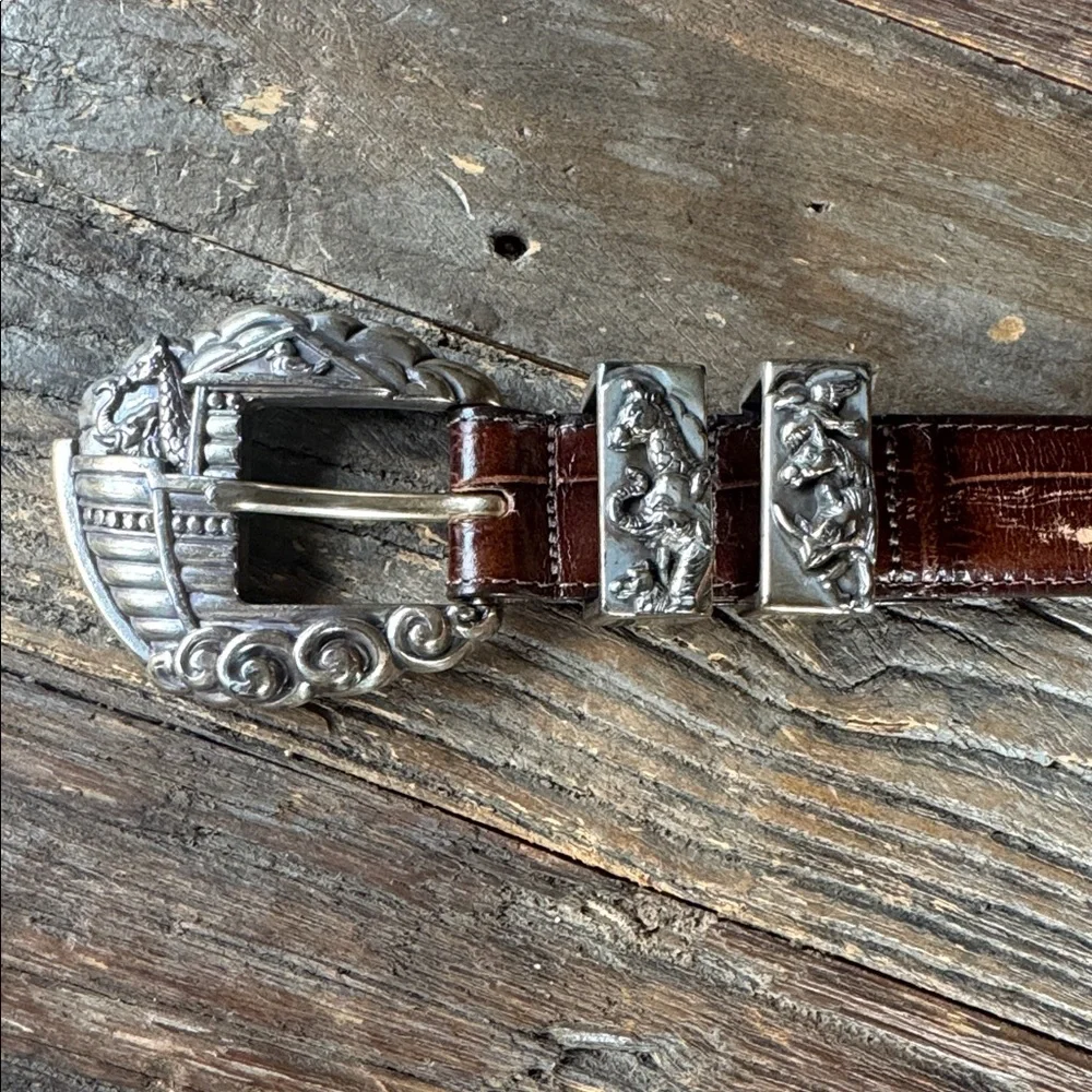 Brighton Museum collection vintage 1995 Noah’s Ark leather‎ belt Large